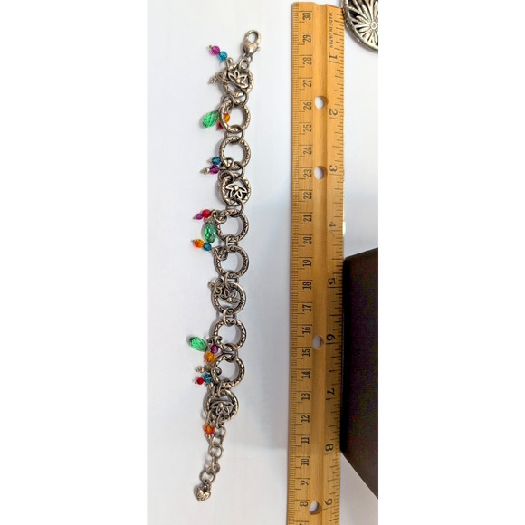 Brighton Chakra Charm Bead Bracelet Rare ! tarnished - Picture 2 of 12